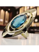 14 Karat Gelbgold Aquamarin Ring Vintage Stil vrc189y